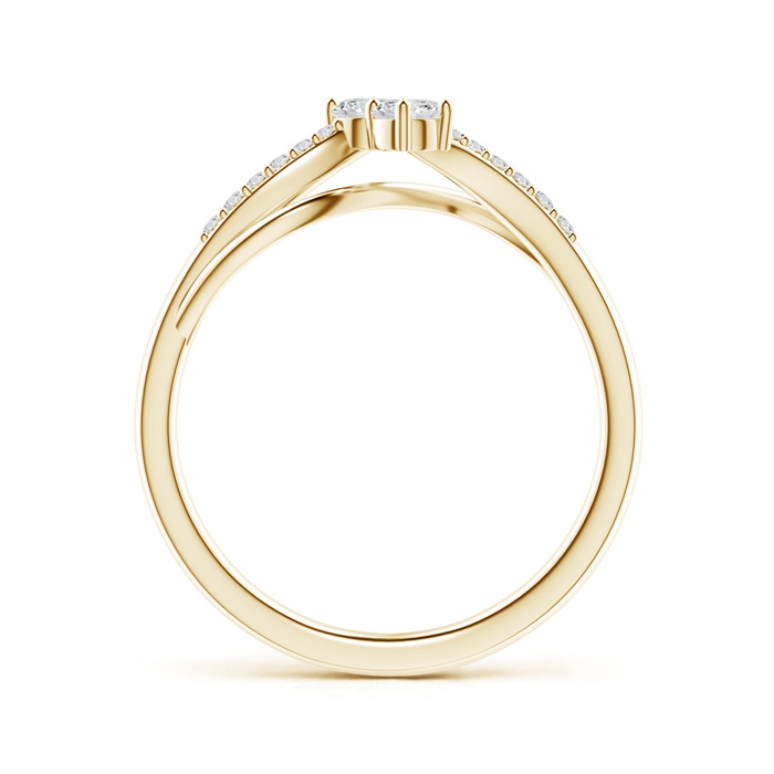 3mm HSI2 Classic Two Stone Diamond Bypass Split Shank Ring in Yellow Gold product image