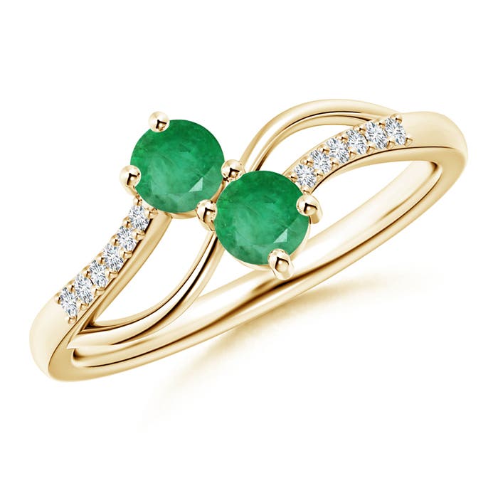 A - Emerald / 0.44 CT / 14 KT Yellow Gold