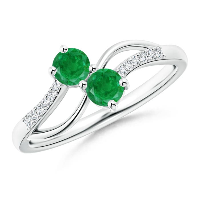 AA - Emerald / 0.44 CT / 14 KT White Gold