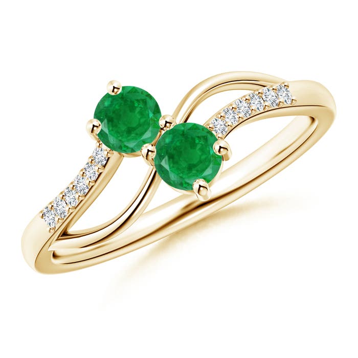 AA - Emerald / 0.44 CT / 14 KT Yellow Gold