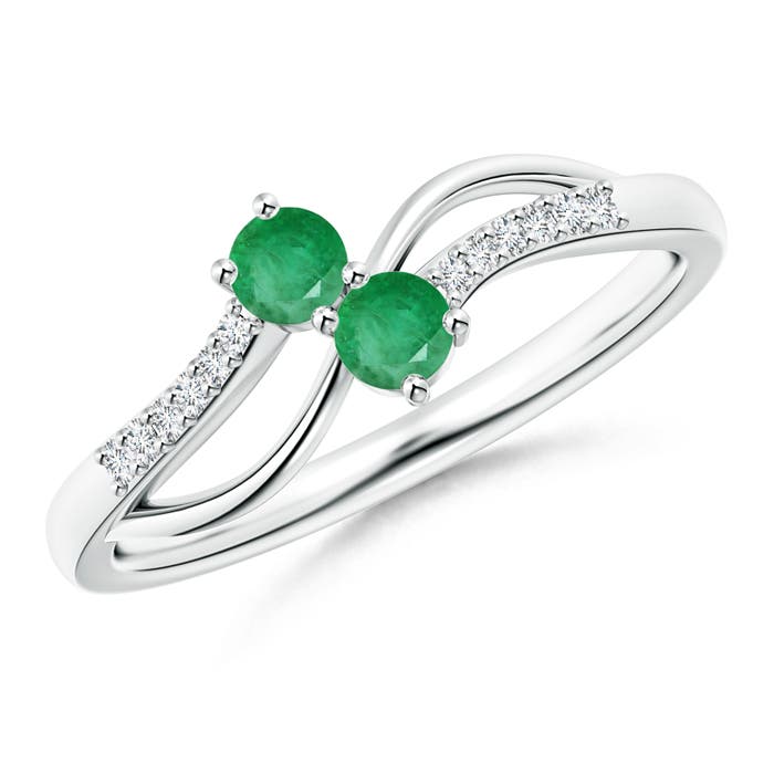 A - Emerald / 0.26 CT / 14 KT White Gold