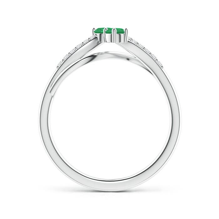 A - Emerald / 0.26 CT / 14 KT White Gold