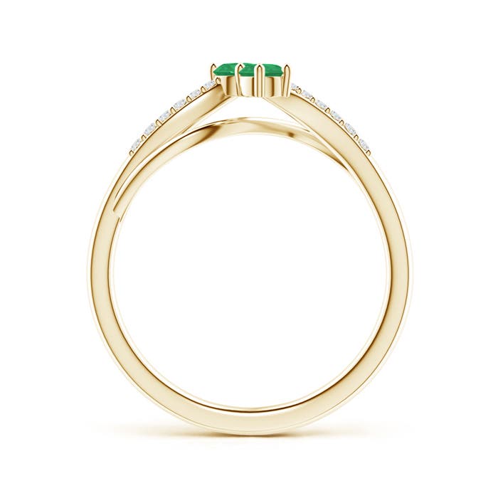 A - Emerald / 0.26 CT / 14 KT Yellow Gold