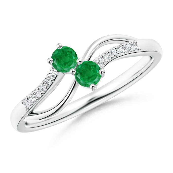 AA - Emerald / 0.26 CT / 14 KT White Gold