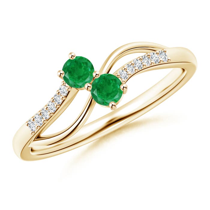 AA - Emerald / 0.26 CT / 14 KT Yellow Gold