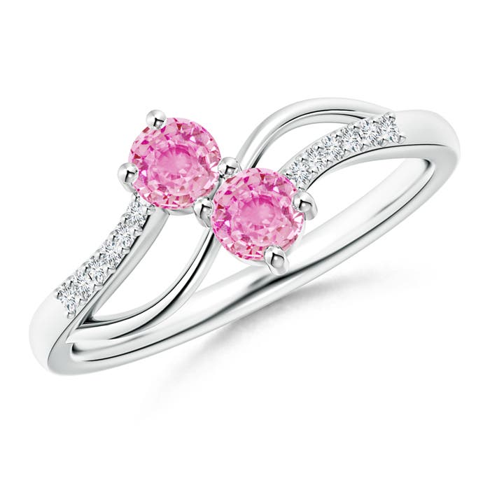 A - Pink Sapphire / 0.59 CT / 14 KT White Gold