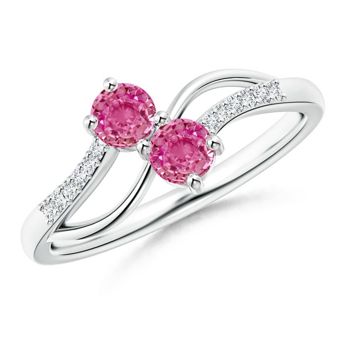 AAA - Pink Sapphire / 0.59 CT / 14 KT White Gold