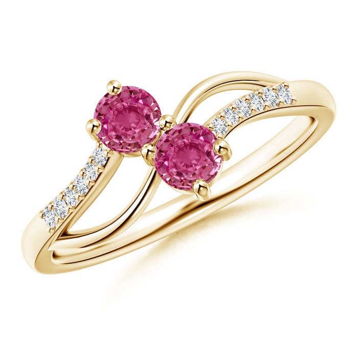 AAAA - Pink Sapphire / 0.59 CT / 14 KT Yellow Gold