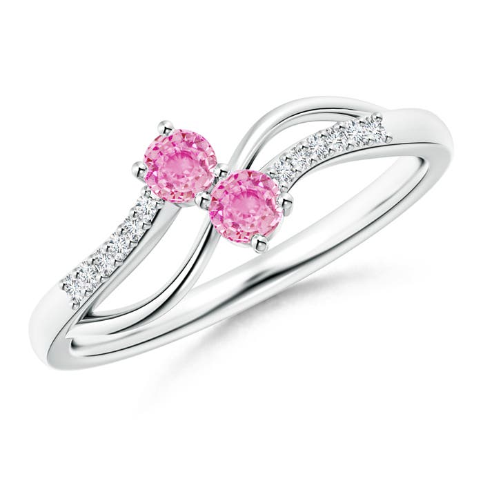 A - Pink Sapphire / 0.34 CT / 14 KT White Gold