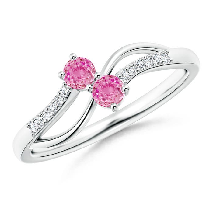 AA - Pink Sapphire / 0.34 CT / 14 KT White Gold