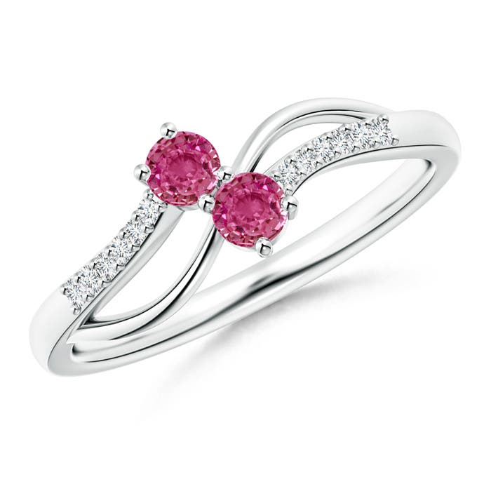 AAAA - Pink Sapphire / 0.34 CT / 14 KT White Gold