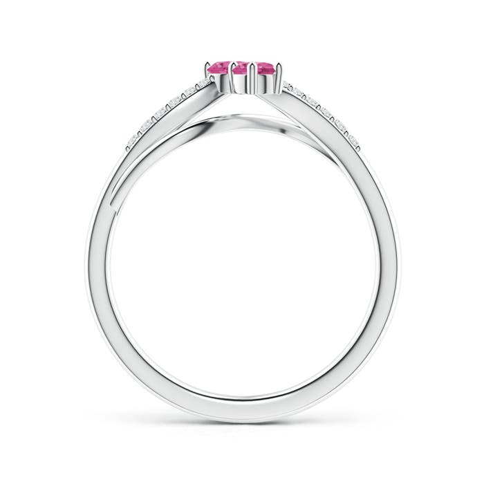 AAAA - Pink Sapphire / 0.34 CT / 14 KT White Gold