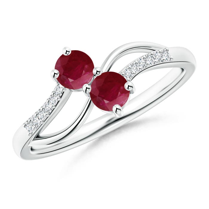 A - Ruby / 0.58 CT / 14 KT White Gold