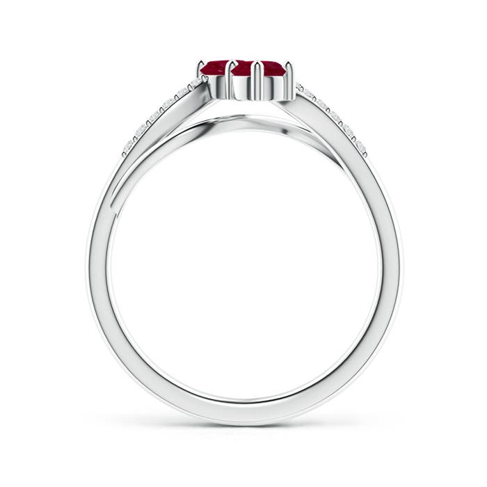 A - Ruby / 0.58 CT / 14 KT White Gold