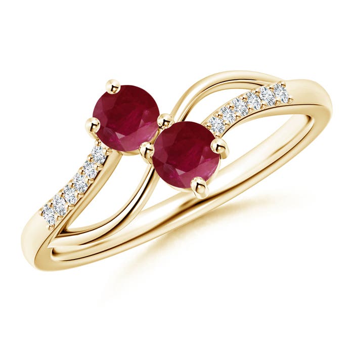 A - Ruby / 0.58 CT / 14 KT Yellow Gold