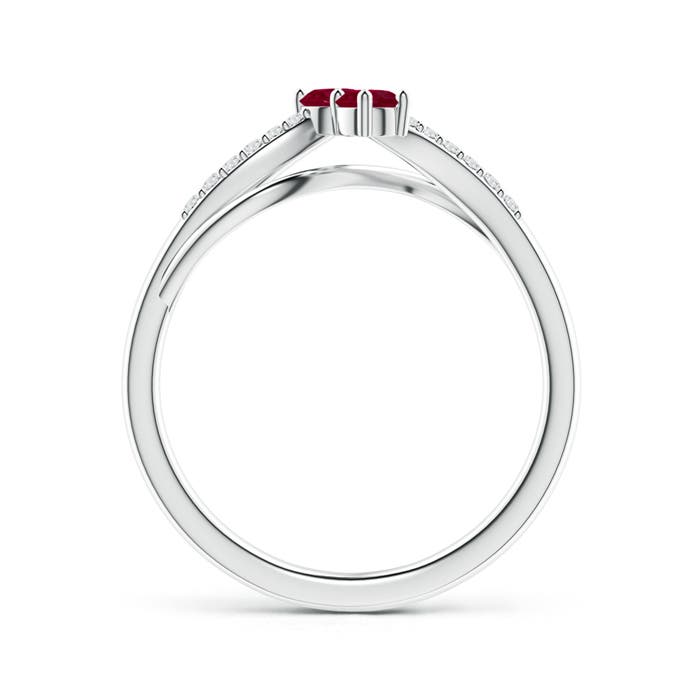 A - Ruby / 0.36 CT / 14 KT White Gold