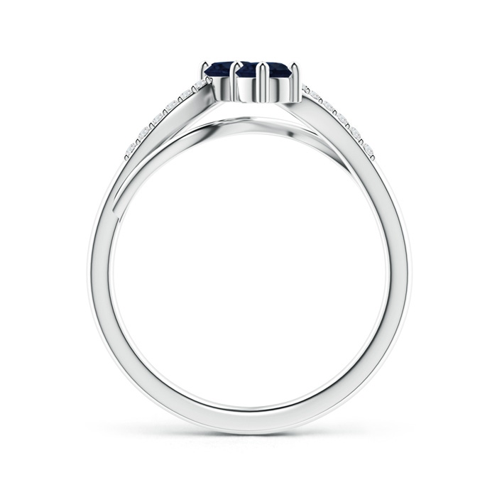 3.7mm A Classic Two Stone Sapphire Bypass Split Shank Ring in P950 Platinum product image
