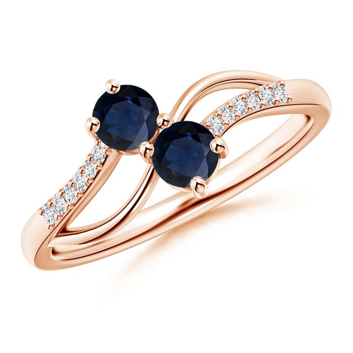 A - Blue Sapphire / 0.54 CT / 14 KT Rose Gold