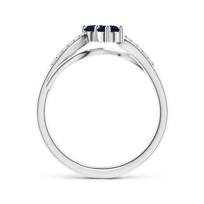 A - Blue Sapphire / 0.54 CT / 14 KT White Gold