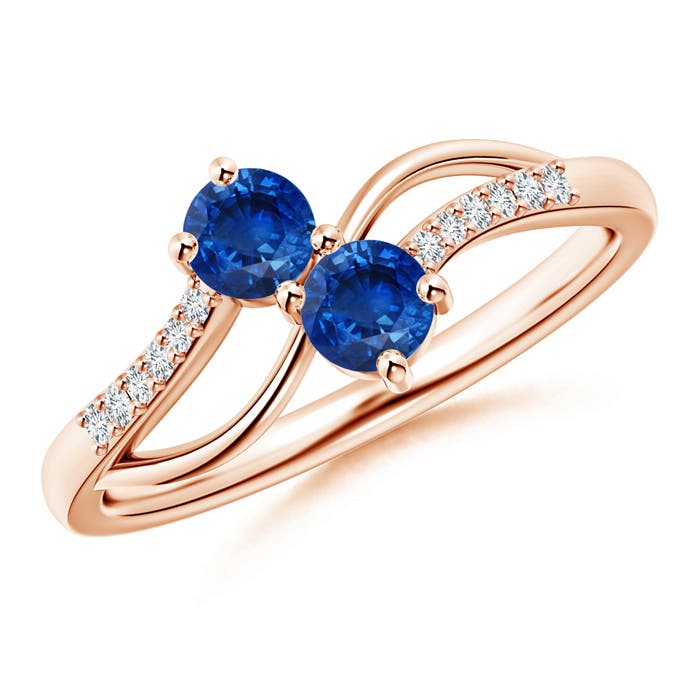 AAA - Blue Sapphire / 0.54 CT / 14 KT Rose Gold