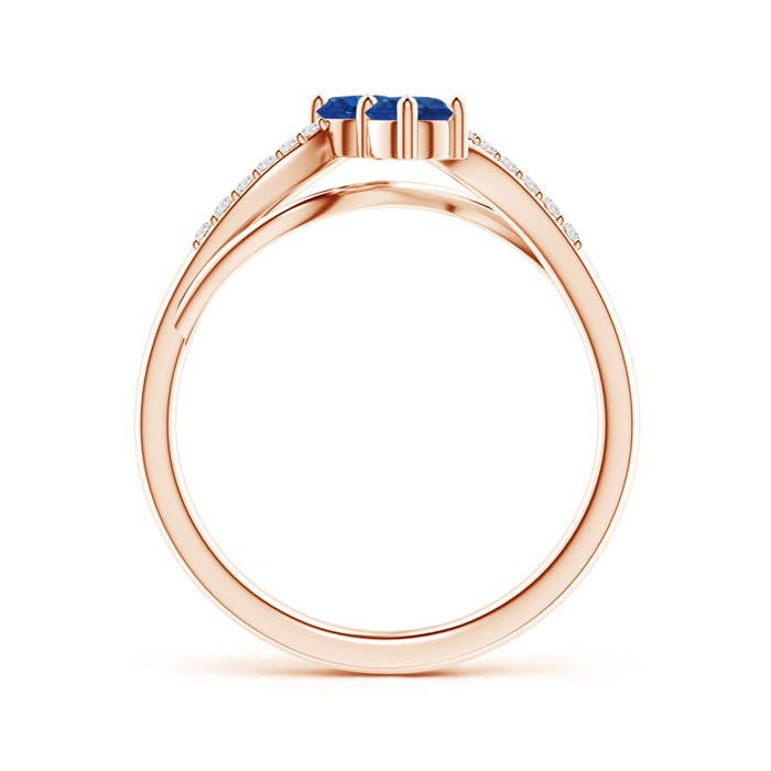 AAA - Blue Sapphire / 0.54 CT / 14 KT Rose Gold