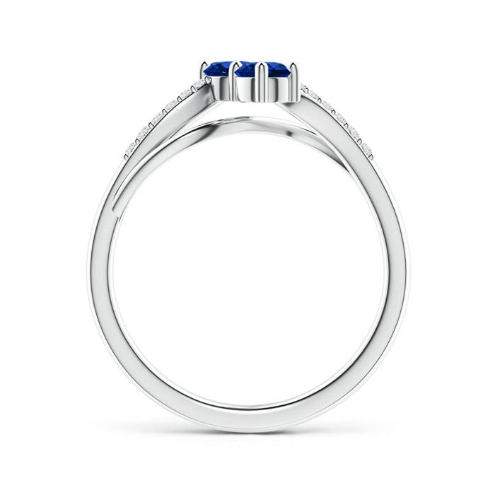 AAAA - Blue Sapphire / 0.54 CT / 14 KT White Gold