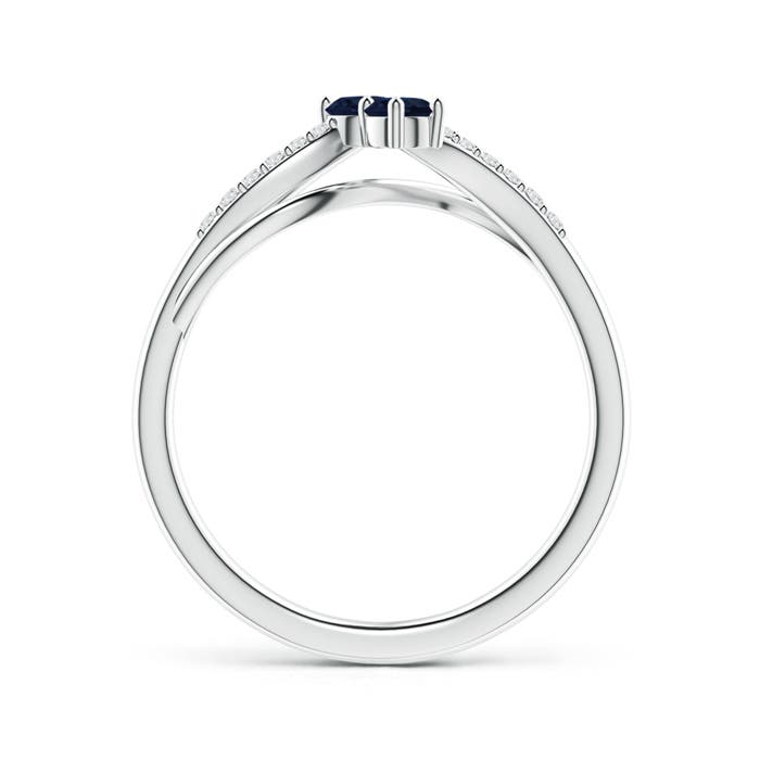 A - Blue Sapphire / 0.34 CT / 14 KT White Gold