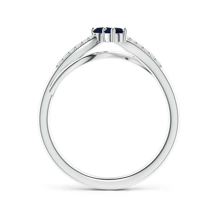 3mm A Classic Two Stone Sapphire Bypass Split Shank Ring in White Gold product image