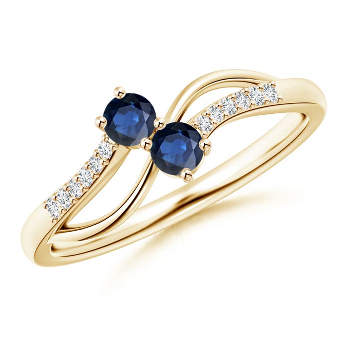 AA - Blue Sapphire / 0.34 CT / 14 KT Yellow Gold