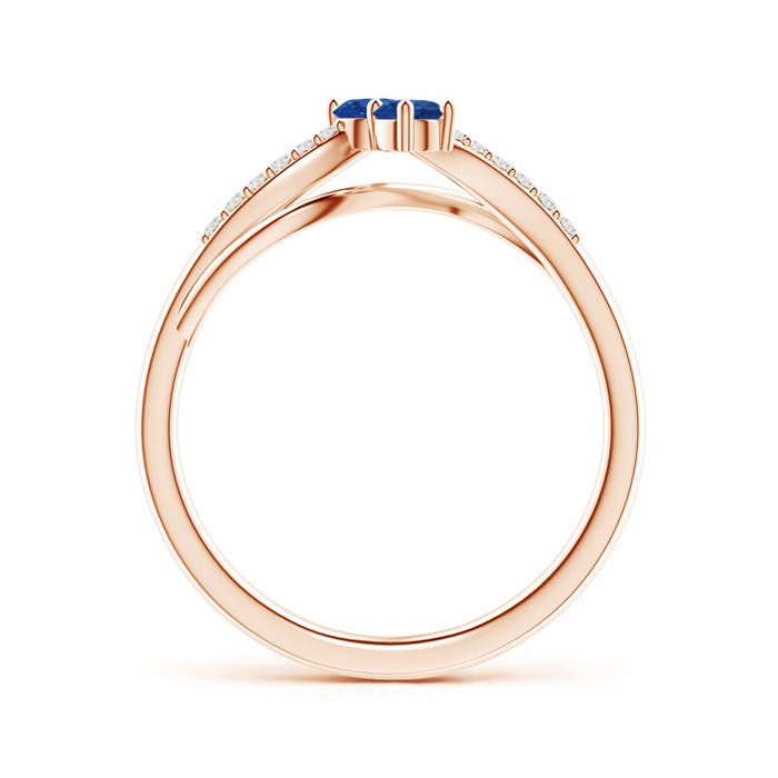 AAA - Blue Sapphire / 0.34 CT / 14 KT Rose Gold