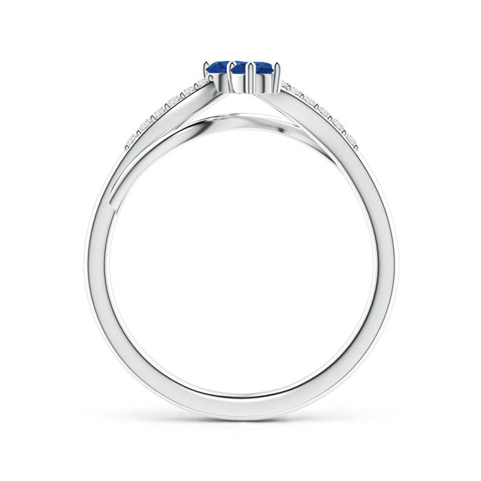 AAA - Blue Sapphire / 0.34 CT / 14 KT White Gold