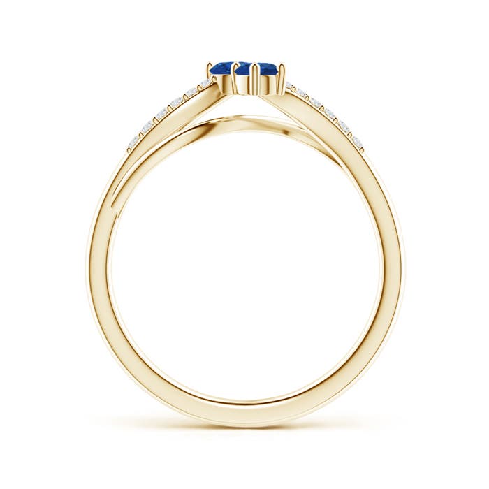 AAA - Blue Sapphire / 0.34 CT / 14 KT Yellow Gold