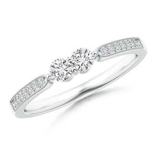 3mm HSI2 Vintage Inspired Two Stone Diamond Ring in White Gold