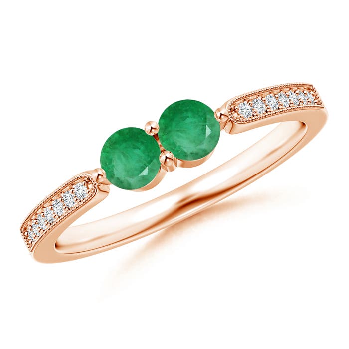 A - Emerald / 0.45 CT / 14 KT Rose Gold