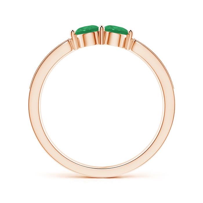 A - Emerald / 0.45 CT / 14 KT Rose Gold