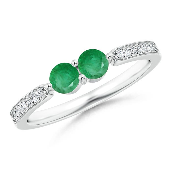 A - Emerald / 0.45 CT / 14 KT White Gold