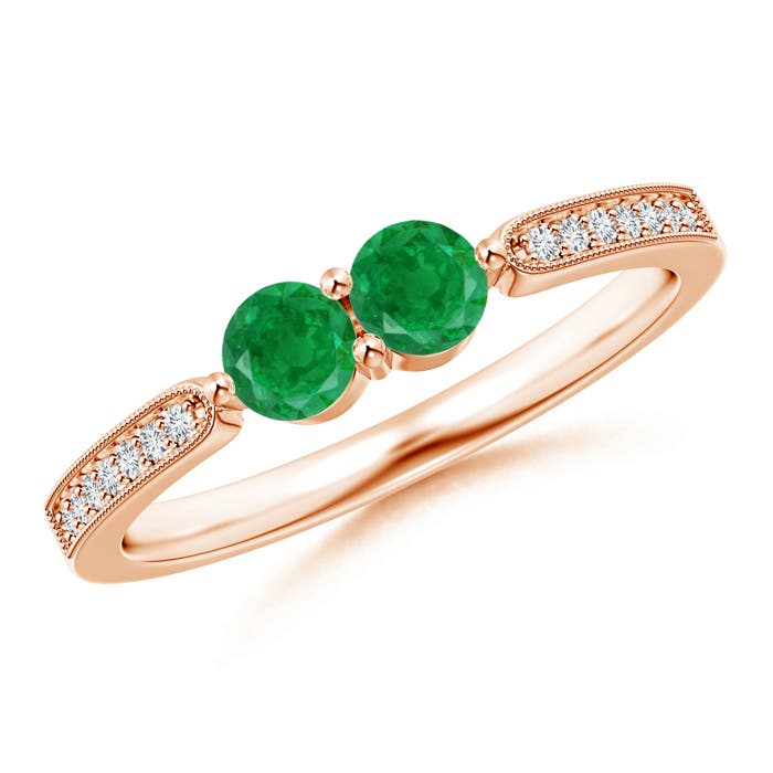 AA - Emerald / 0.45 CT / 14 KT Rose Gold