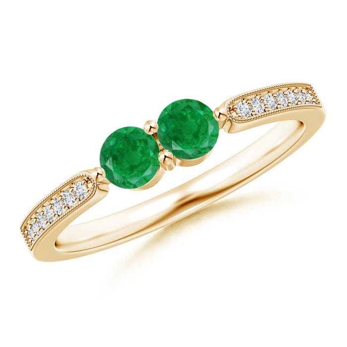 AA - Emerald / 0.45 CT / 14 KT Yellow Gold