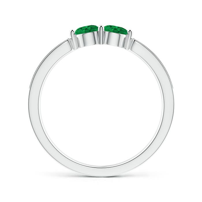 AAA - Emerald / 0.45 CT / 14 KT White Gold