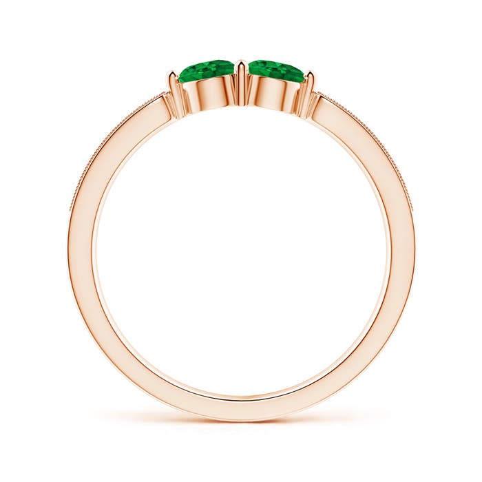 AAAA - Emerald / 0.45 CT / 14 KT Rose Gold