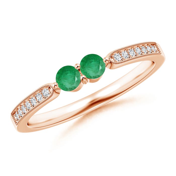 A - Emerald / 0.27 CT / 14 KT Rose Gold