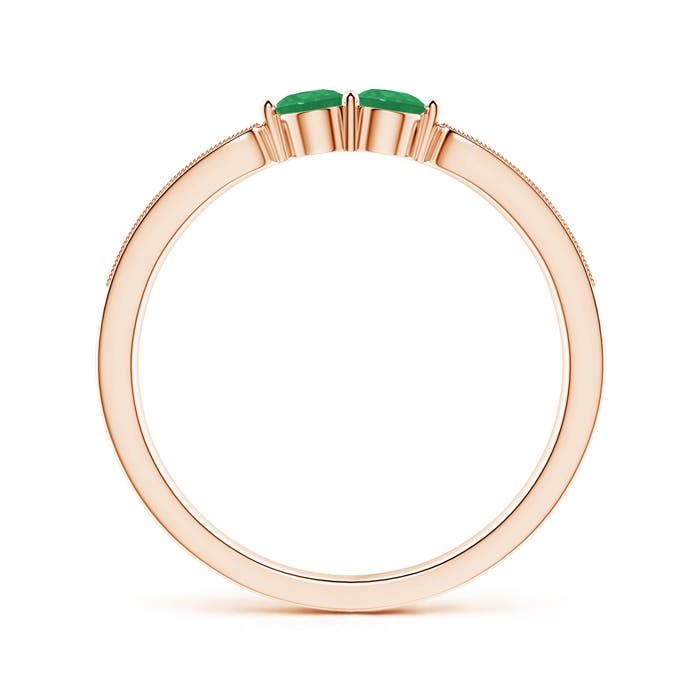 A - Emerald / 0.27 CT / 14 KT Rose Gold