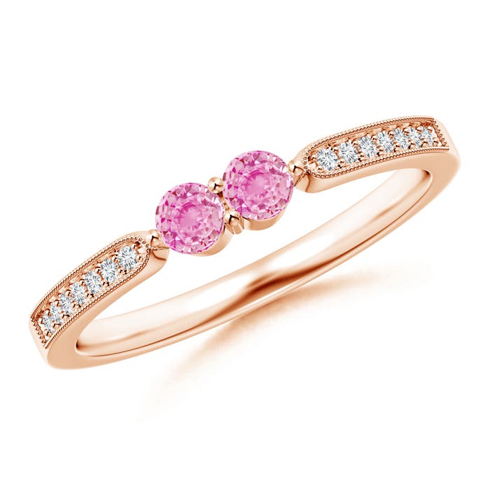 A - Pink Sapphire / 0.35 CT / 14 KT Rose Gold