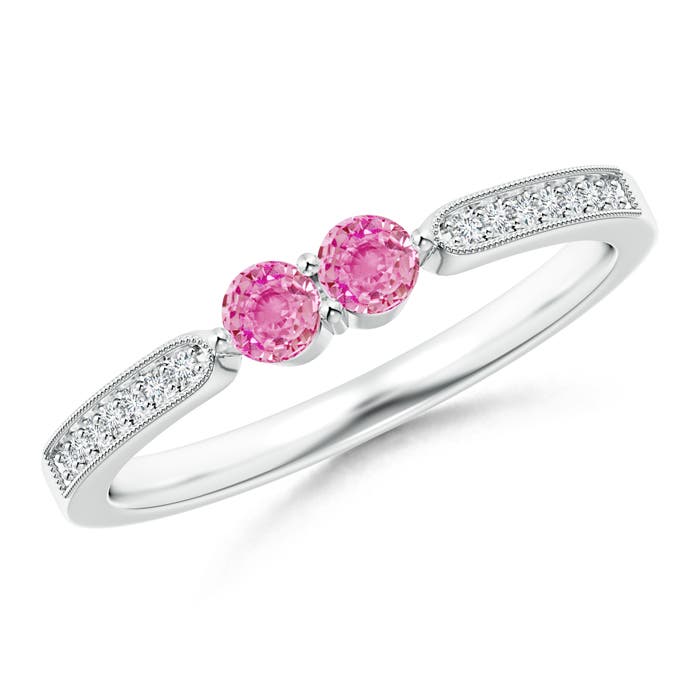 AA - Pink Sapphire / 0.35 CT / 14 KT White Gold