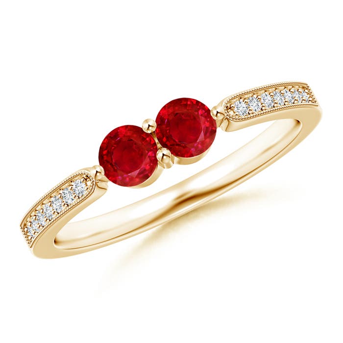 AAA - Ruby / 0.59 CT / 14 KT Yellow Gold