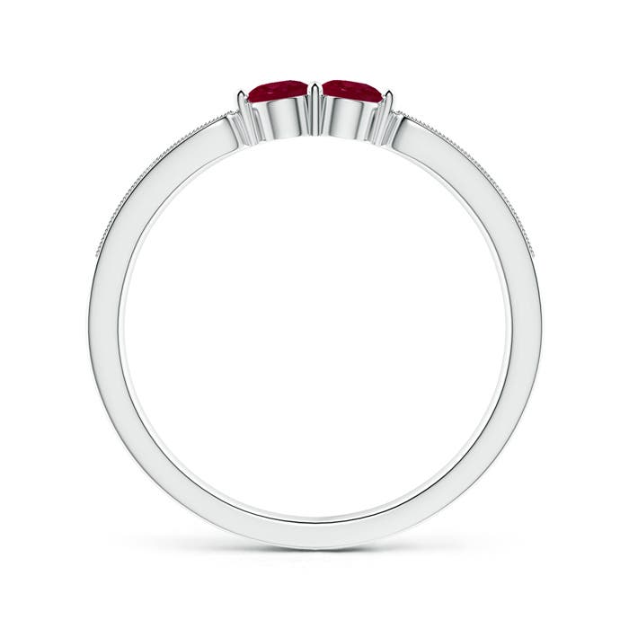 A - Ruby / 0.37 CT / 14 KT White Gold