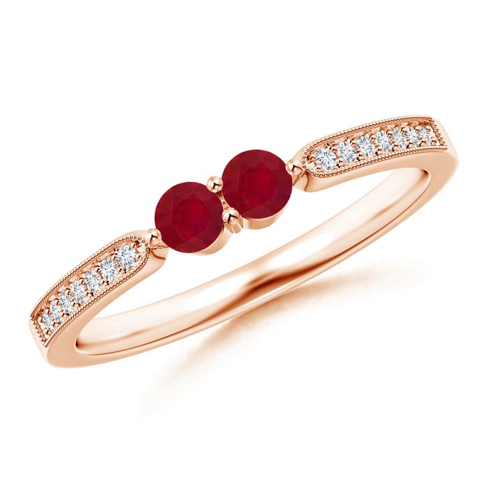 AA - Ruby / 0.37 CT / 14 KT Rose Gold