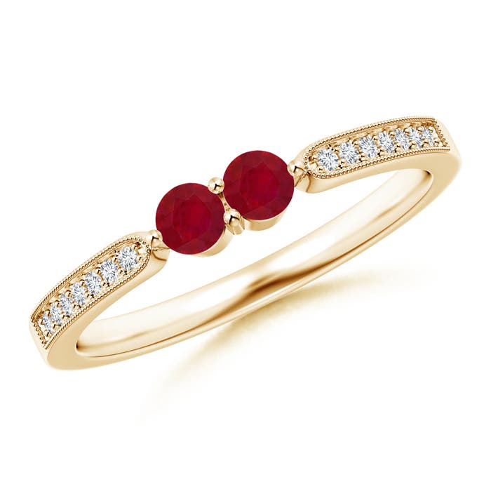 AA - Ruby / 0.37 CT / 14 KT Yellow Gold