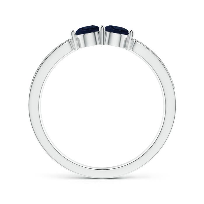 A - Blue Sapphire / 0.55 CT / 14 KT White Gold