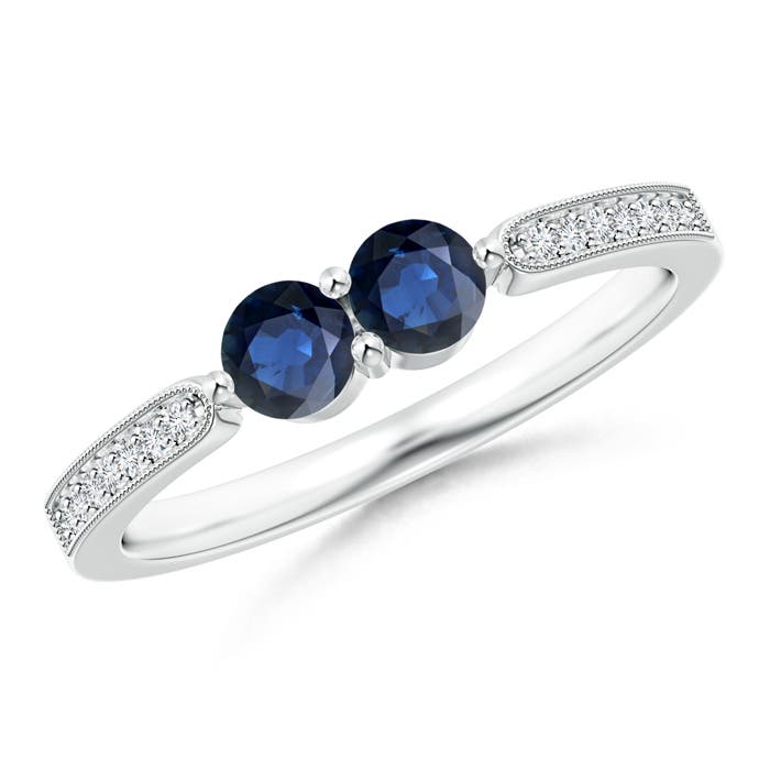 AA - Blue Sapphire / 0.55 CT / 14 KT White Gold